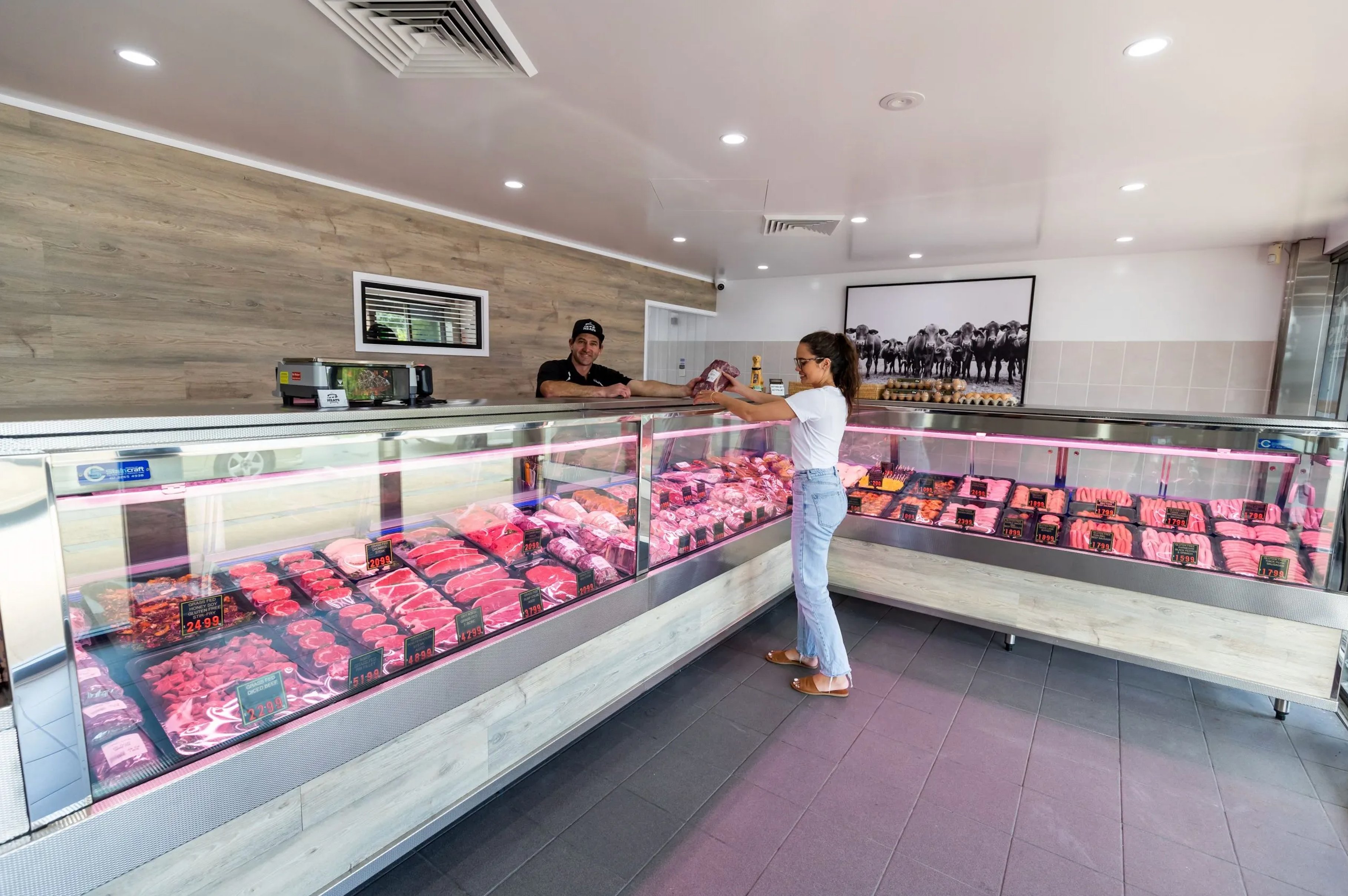 Mt Ninderry Meats butcher shop display refrigeration