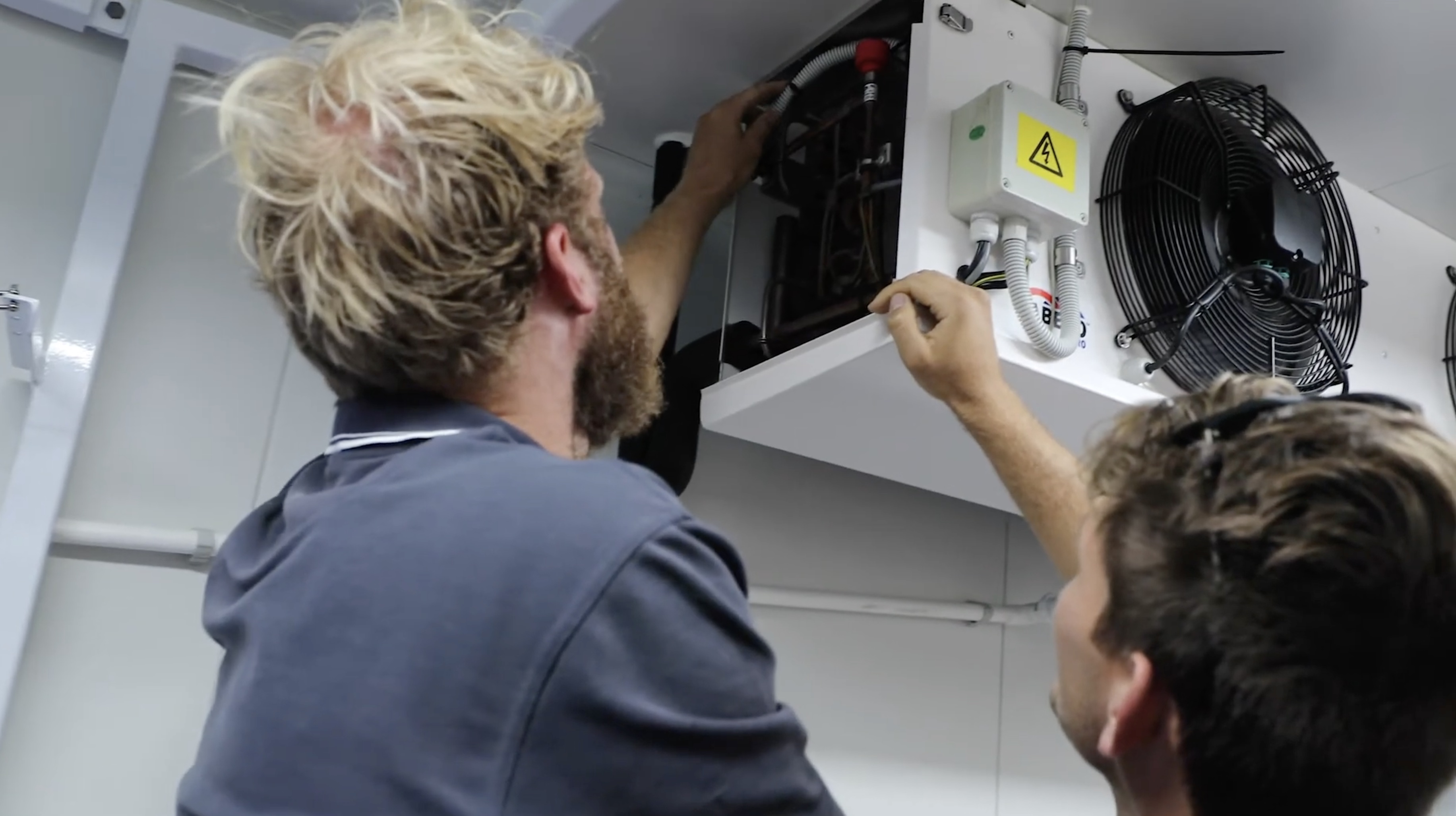 SETPOINT technicians diagnosing a coldroom evaporator unit
